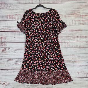 Talbots Black and Pink Floral Dress